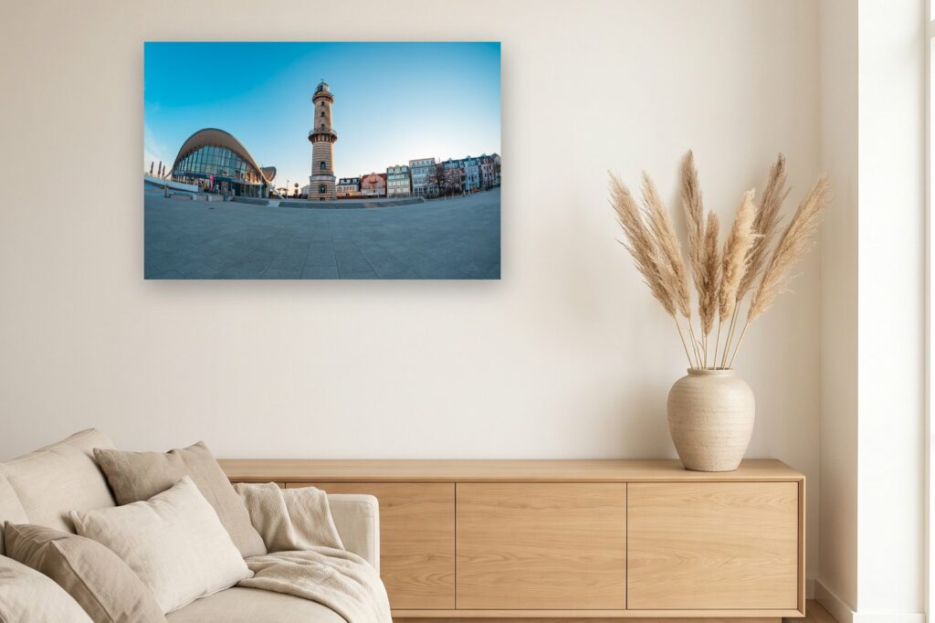 Leinwand Warnemünde 15 als 120 x 80 cm Leinwand im Wohnzimmer