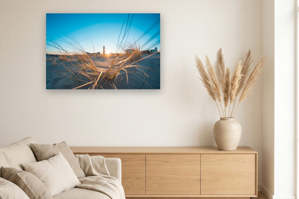 Leinwand Warnemünde 22 als 120 x 80 cm Leinwand im Wohnzimmer