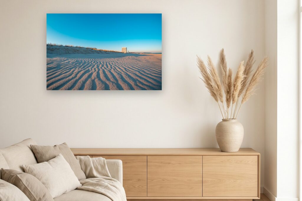Leinwand Warnemünde 23 als 120 x 80 cm Leinwand im Wohnzimmer
