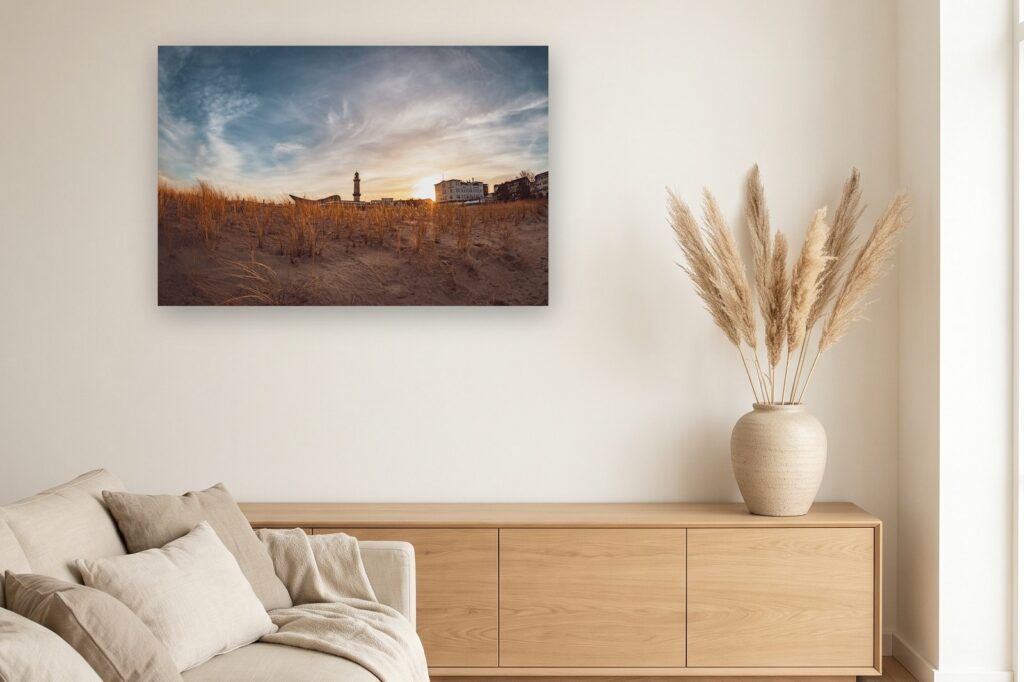 Leinwand Warnemünde 4 als 120 x 80 cm Leinwand im Wohnzimmer
