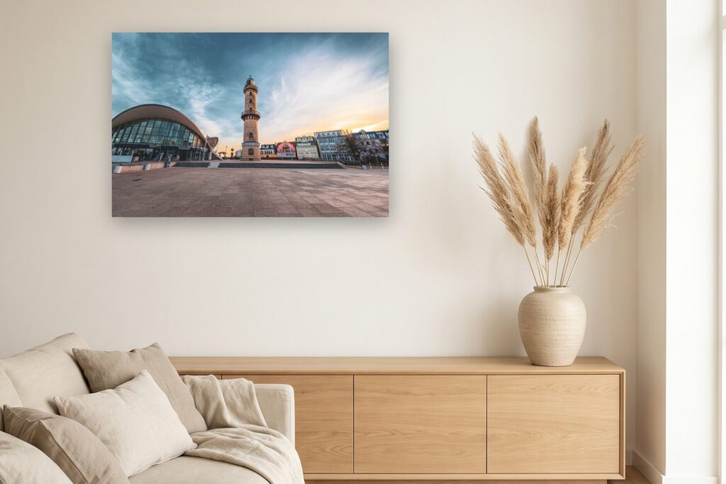 Leinwand Warnemünde 5 als 120 x 80 cm Leinwand im Wohnzimmer
