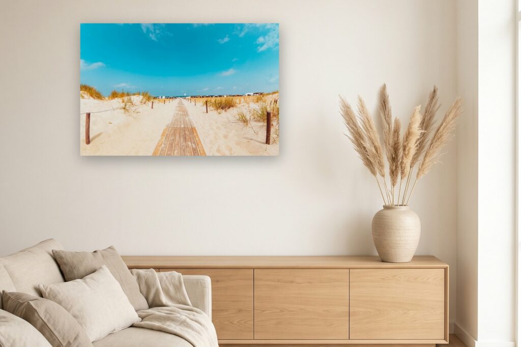 Leinwand Warnemünde 7 als 120 x 80 cm Leinwand im Wohnzimmer