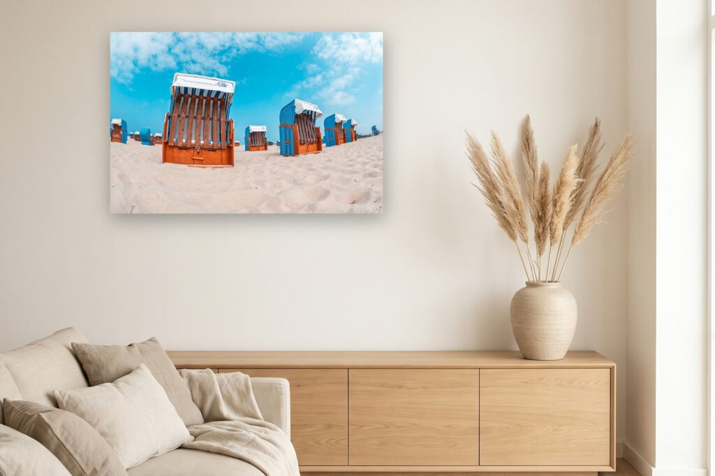 Leinwand Warnemünde 9 als 120 x 80 cm Leinwand im Wohnzimmer