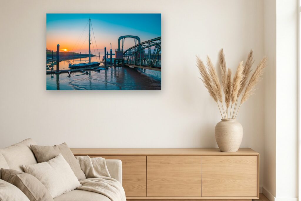 Leinwand Wilhelmshaven 18 als 120 x 80 cm Leinwand im Wohnzimmer