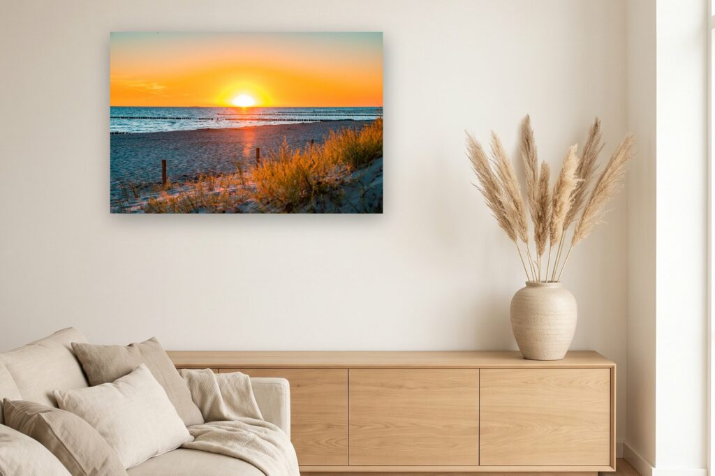 Leinwand Zingst 12 als 120 x 80 cm Leinwand im Wohnzimmer