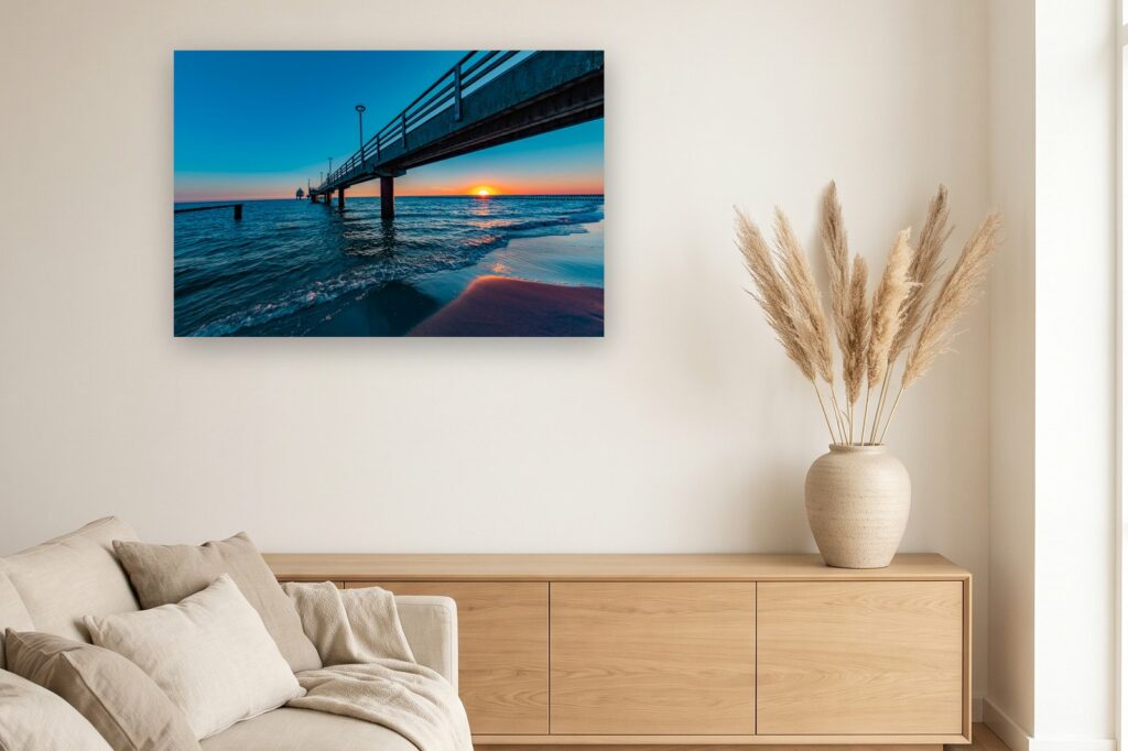 Leinwand Zingst 13 als 120 x 80 cm Leinwand im Wohnzimmer