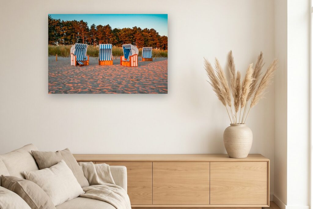 Leinwand Zingst 14 als 120 x 80 cm Leinwand im Wohnzimmer