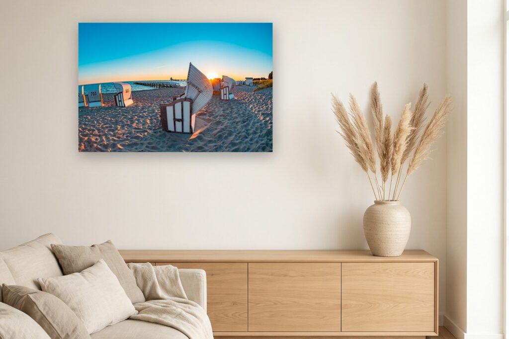 Leinwand Zingst 16 als 120 x 80 cm Leinwand im Wohnzimmer