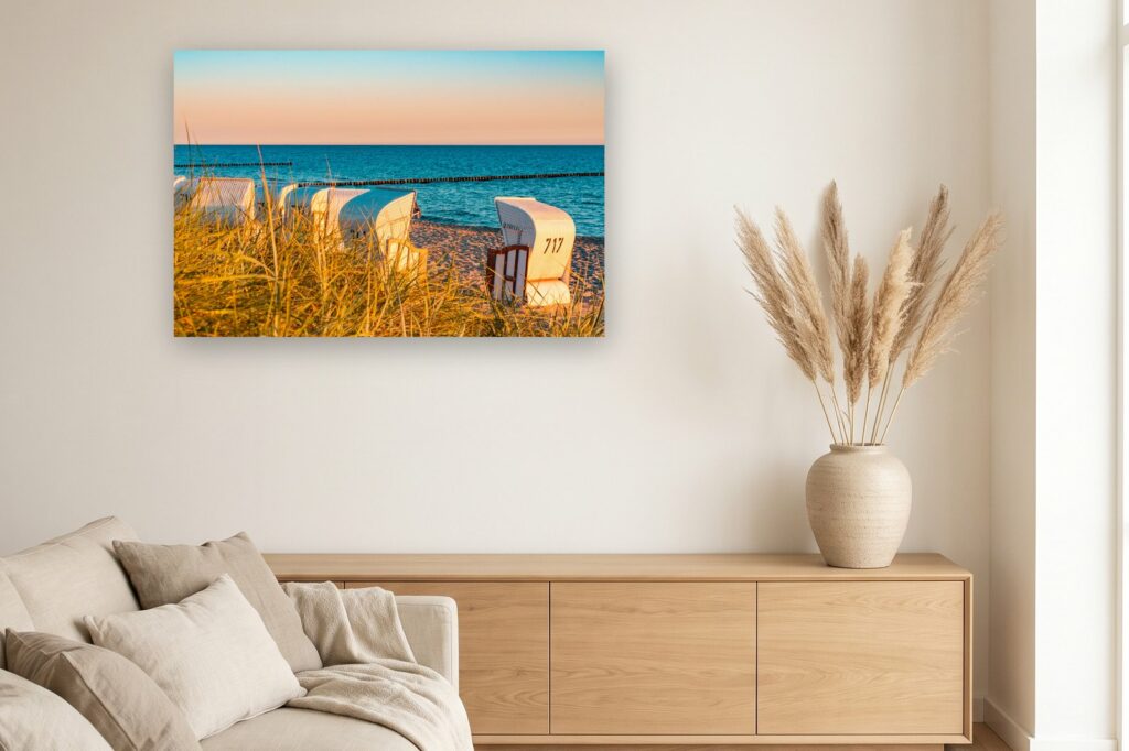Leinwand Zingst 17 als 120 x 80 cm Leinwand im Wohnzimmer