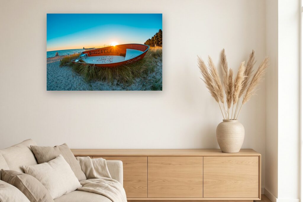 Leinwand Zingst 18 als 120 x 80 cm Leinwand im Wohnzimmer