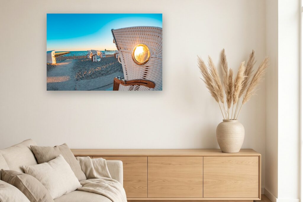Leinwand Zingst 2 als 120 x 80 cm Leinwand im Wohnzimmer