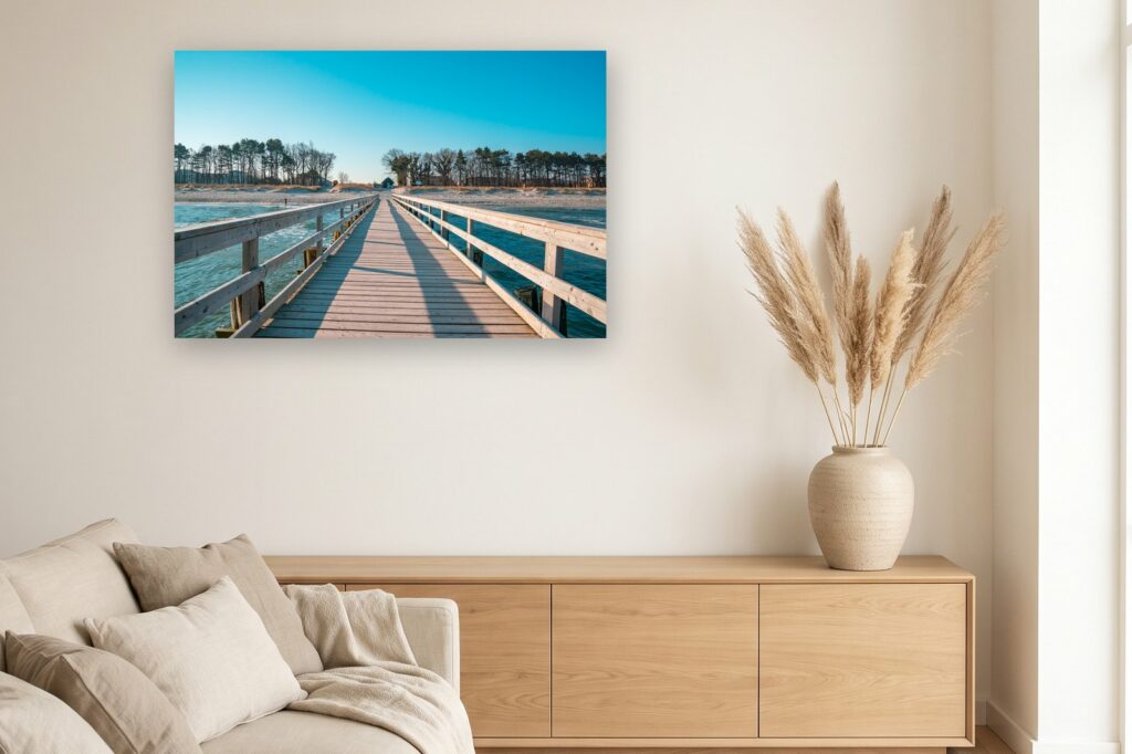 Leinwand Zingst 5 als 120 x 80 cm Leinwand im Wohnzimmer