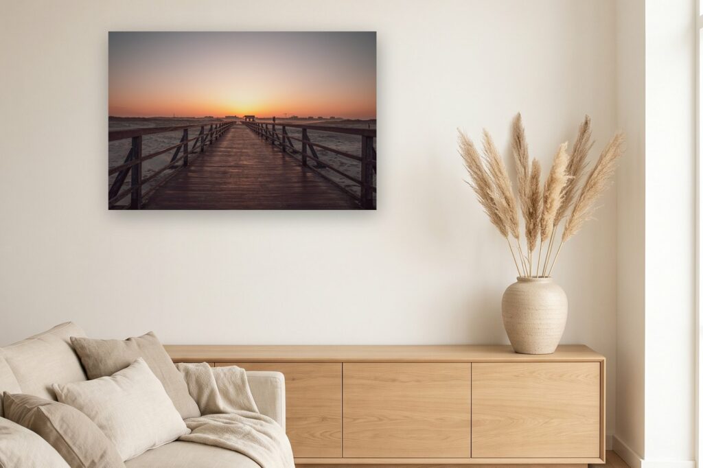 Sankt Peter Ording Leinwand als 120 x 80 cm Leinwand im Wohnzimmer