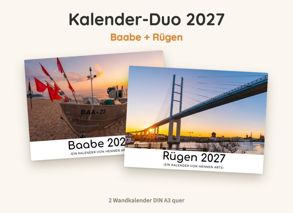 Kalender-Duo 2027: Baabe Kalender und Rügen Kalender, zwei Wandkalender DIN A3