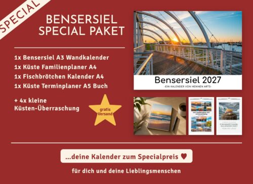 Bensersiel Special Paket 2027: Bensersiel Wandkalender, Familienplaner, Fischbrötchen Kalender, Terminplaner und 4 kleine Küsten-Überraschungen