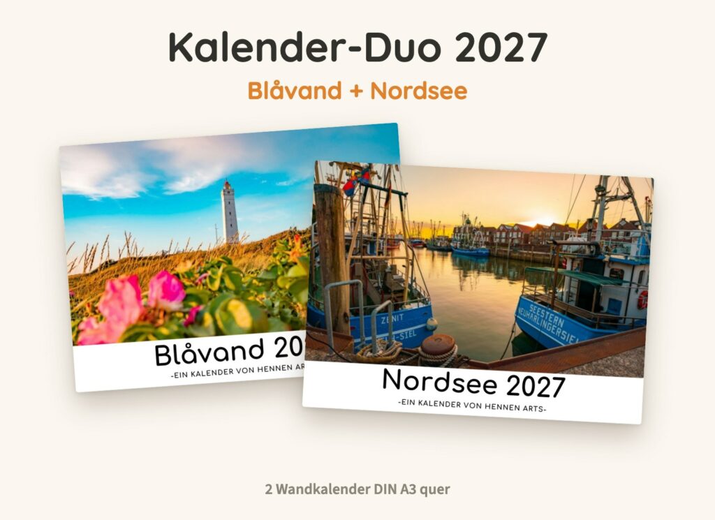 Kalender-Duo 2027: Blåvand Kalender und Nordsee Kalender, zwei Wandkalender DIN A3