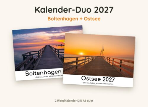 Kalender-Duo 2027: Boltenhagen Kalender und Ostsee Kalender, zwei Wandkalender DIN A3