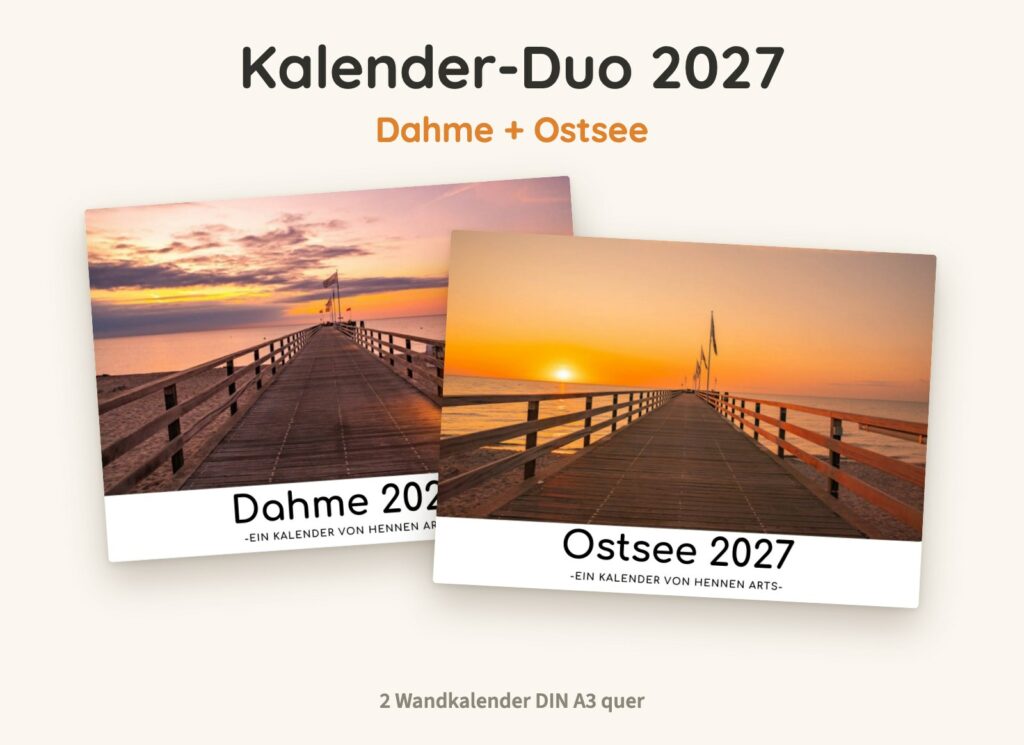 Kalender-Duo 2027: Dahme Kalender und Ostsee Kalender, zwei Wandkalender DIN A3
