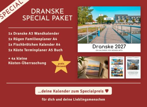 Dranske Special Paket 2027: Dranske Wandkalender, Rügen Familienplaner, Fischbrötchen Kalender, Terminplaner und 4 kleine Küsten-Überraschungen