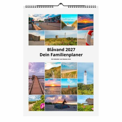 Familienplaner 2027 Blåvand, Titelseite mit Fotos aus Blåvand