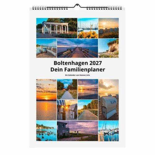 Familienplaner 2027 Boltenhagen, Titelseite mit Fotos aus Boltenhagen