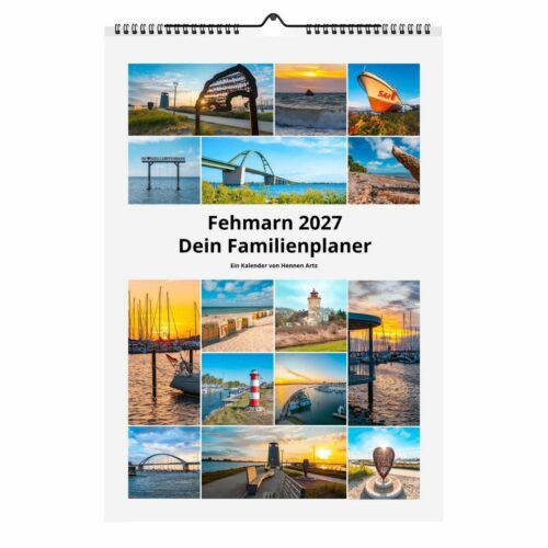 Familienplaner 2027 Fehmarn, Titelseite mit Fotos von Fehmarn