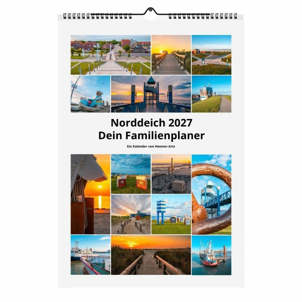 Familienplaner 2027 Norddeich, Titelseite mit Fotos aus Norddeich
