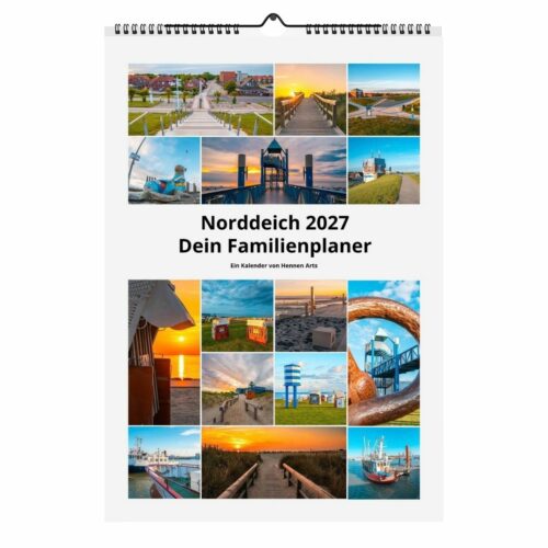 Familienplaner 2027 Norddeich, Titelseite mit Fotos aus Norddeich