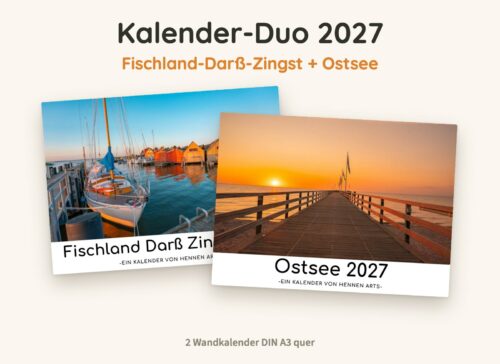 Kalender-Duo 2027: Fischland-Darß-Zingst Kalender und Ostsee Kalender, zwei Wandkalender DIN A3