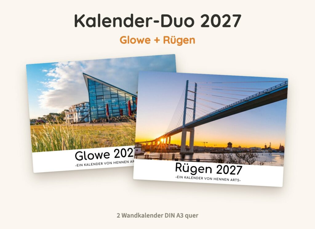 Kalender-Duo 2027: Glowe Kalender und Rügen Kalender, zwei Wandkalender DIN A3