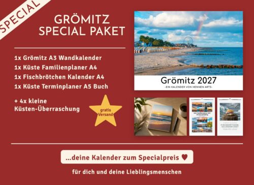 Grömitz Special Paket 2027: Grömitz Wandkalender, Familienplaner, Fischbrötchen Kalender, Terminplaner und 4 kleine Küsten-Überraschungen