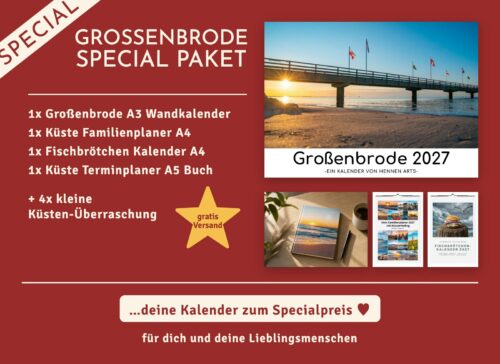Großenbrode Special Paket 2027: Großenbrode Wandkalender, Familienplaner, Fischbrötchen Kalender, Terminplaner und 4 kleine Küsten-Überraschungen