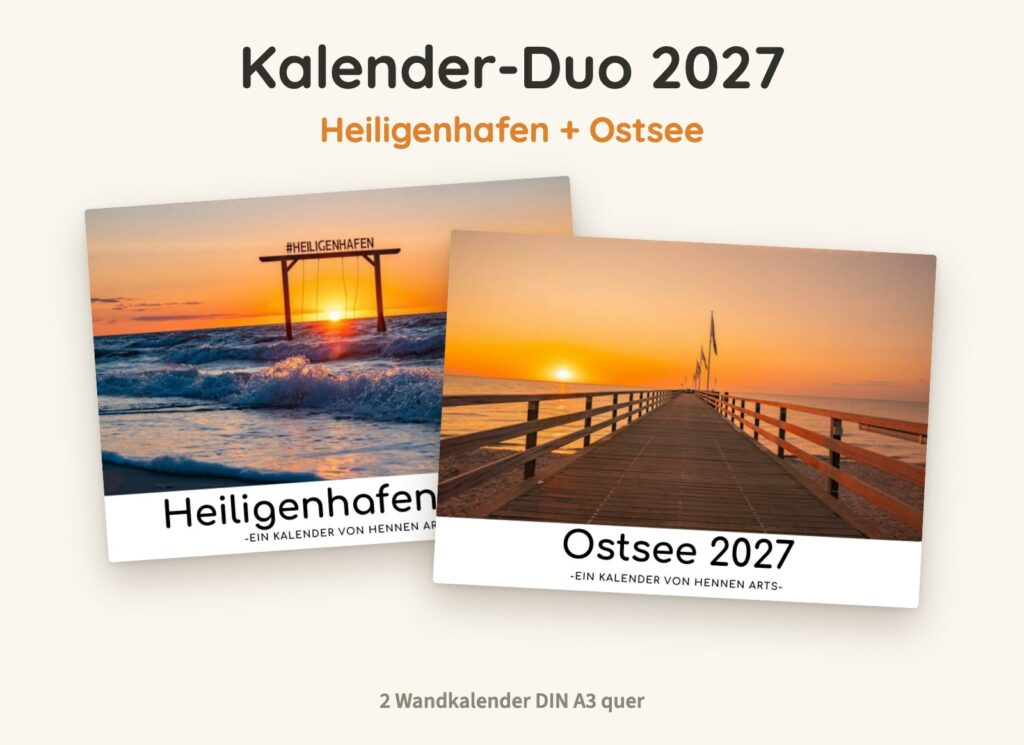Kalender-Duo 2027: Heiligenhafen Kalender und Ostsee Kalender, zwei Wandkalender DIN A3