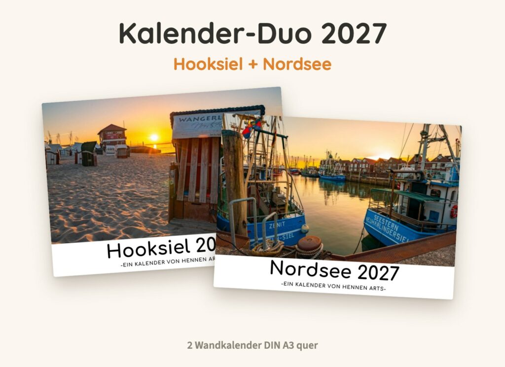 Kalender-Duo 2027: Hooksiel Kalender und Nordsee Kalender, zwei Wandkalender DIN A3