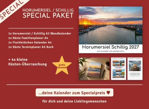 Horumersiel / Schillig Special Paket 2027: Horumersiel / Schillig Wandkalender, Familienplaner, Fischbrötchen Kalender, Terminplaner und 4 kleine Küsten-Überraschungen