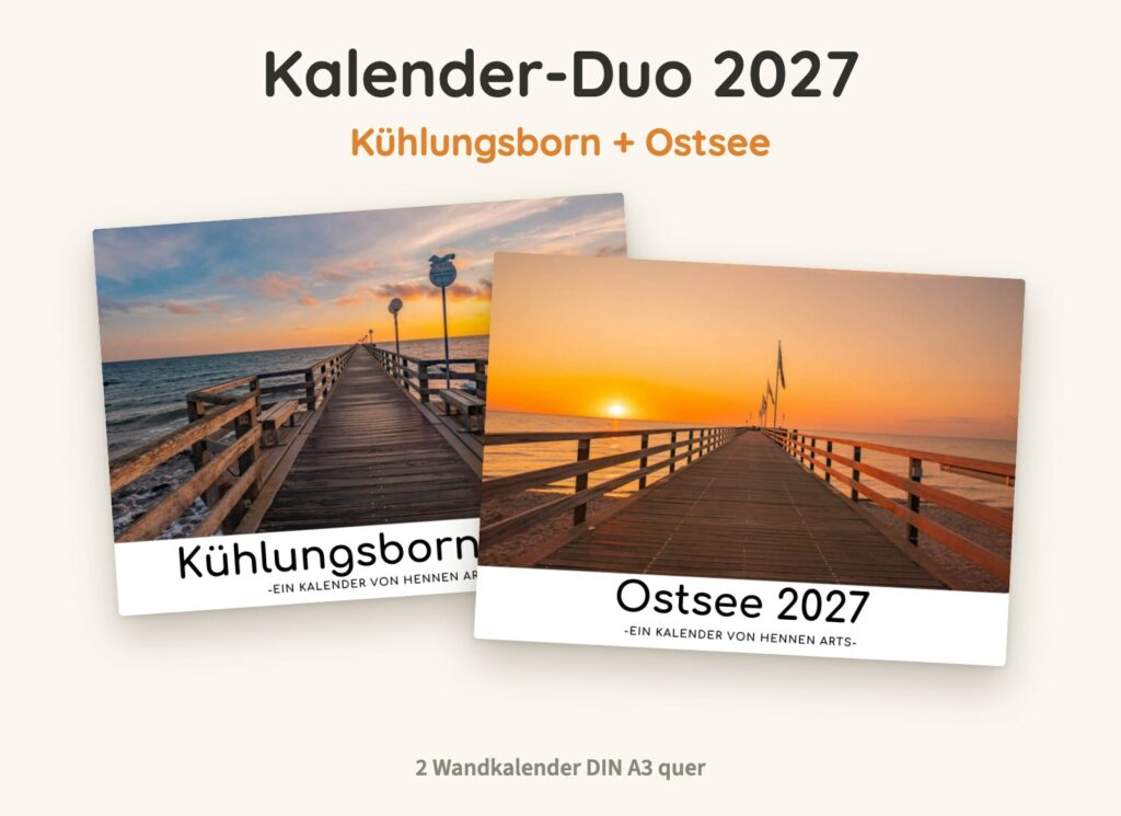Kalender-Duo 2027: Kühlungsborn Kalender und Ostsee Kalender, zwei Wandkalender DIN A3
