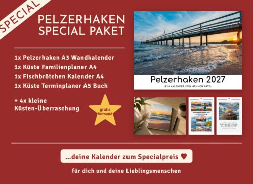 Pelzerhaken Special Paket 2027: Pelzerhaken Wandkalender, Familienplaner, Fischbrötchen Kalender, Terminplaner und 4 kleine Küsten-Überraschungen