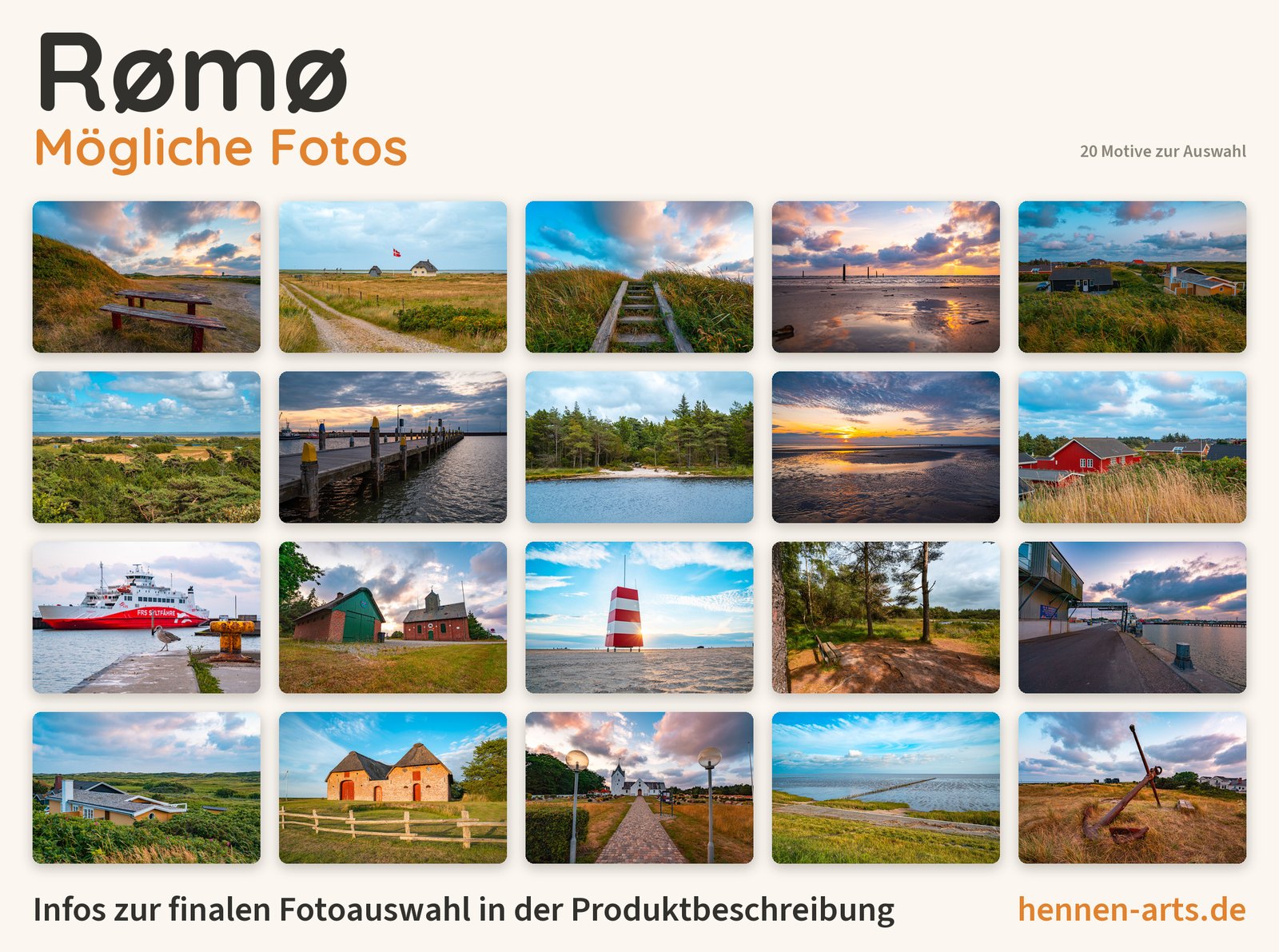 Rømø Kalender 2027, mögliche Fotos zur Auswahl