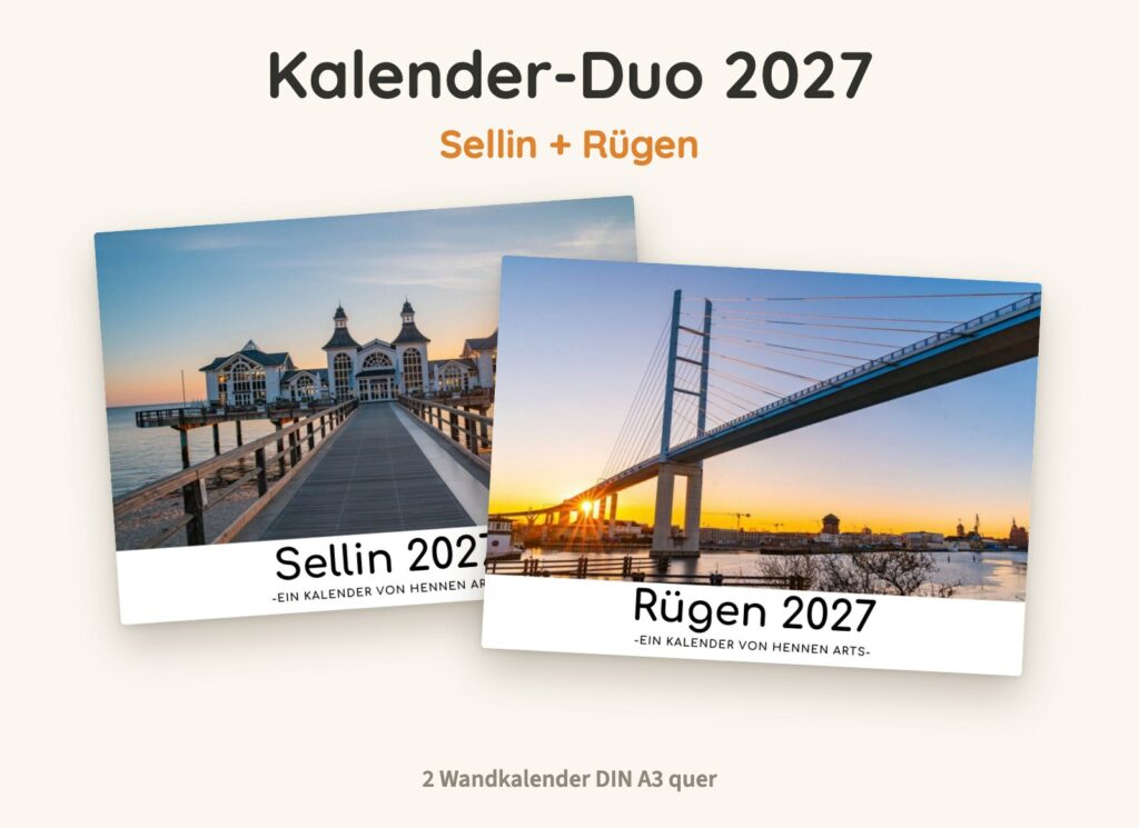 Kalender-Duo 2027: Sellin Kalender und Rügen Kalender, zwei Wandkalender DIN A3