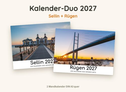 Kalender-Duo 2027: Sellin Kalender und Rügen Kalender, zwei Wandkalender DIN A3