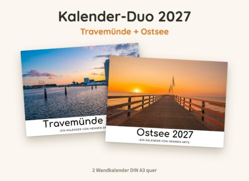 Kalender-Duo 2027: Travemünde Kalender und Ostsee Kalender, zwei Wandkalender DIN A3