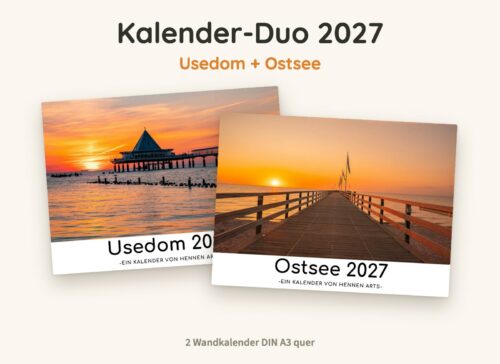 Kalender-Duo 2027: Usedom Kalender und Ostsee Kalender, zwei Wandkalender DIN A3