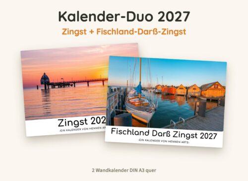 Kalender-Duo 2027: Zingst Kalender und Fischland-Darß-Zingst Kalender, zwei Wandkalender DIN A3